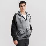 和平飛翔純棉帽T外套(灰/黑)